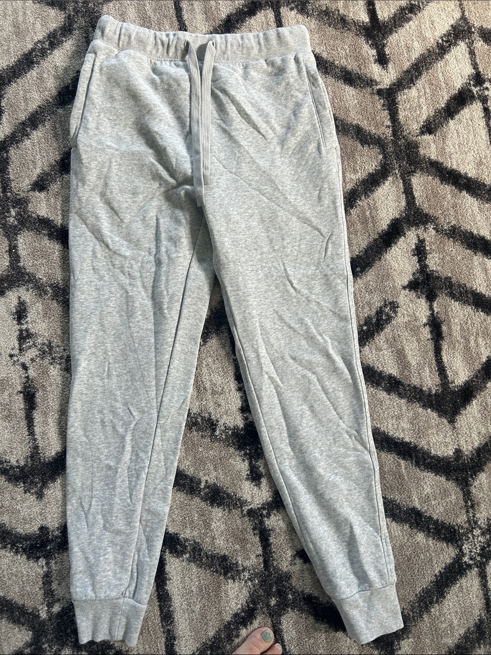 Gray Jogger Sweatpants with Elastic Waist and zip back pocket